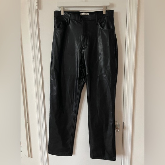 abercrombie & fitch NWT 90s ultra high rise faux leather jeans curve love 31 12 - Picture 3 of 9